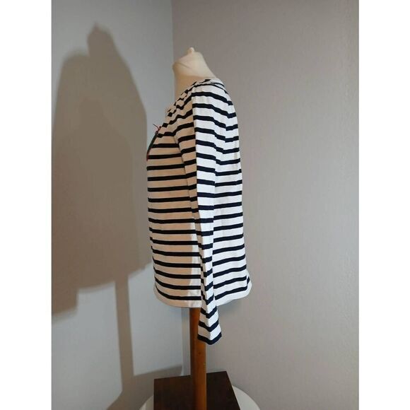 Talbots Christmas Striped Crewneck Top Size Small - Picture 3 of 9